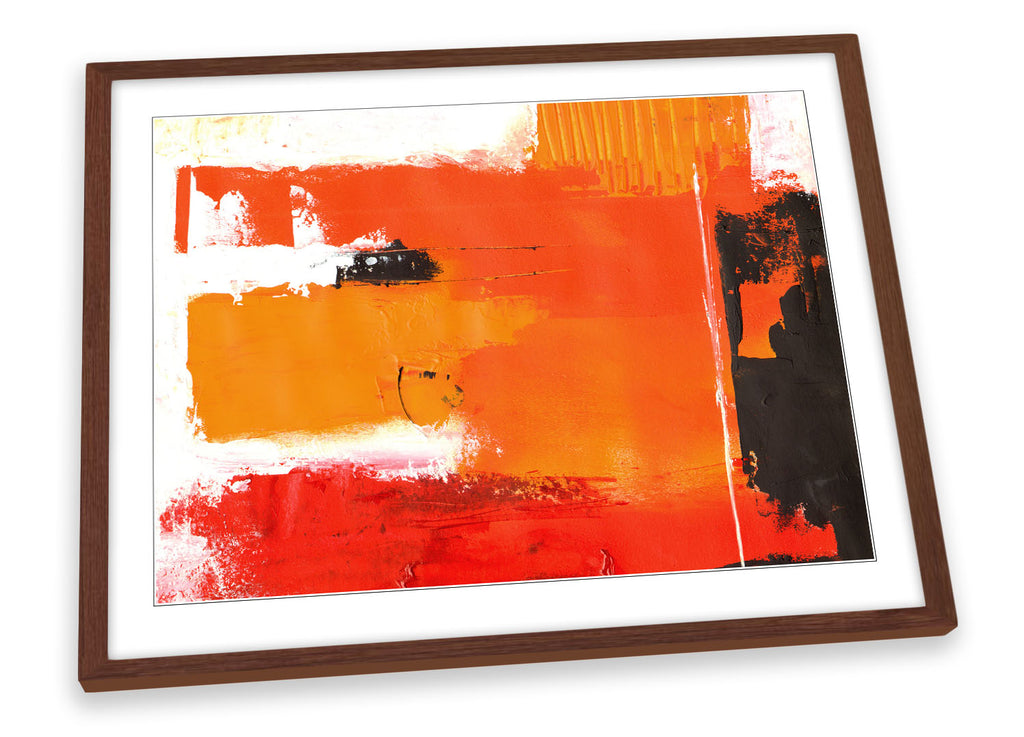 Abstract Orange Grunge Framed