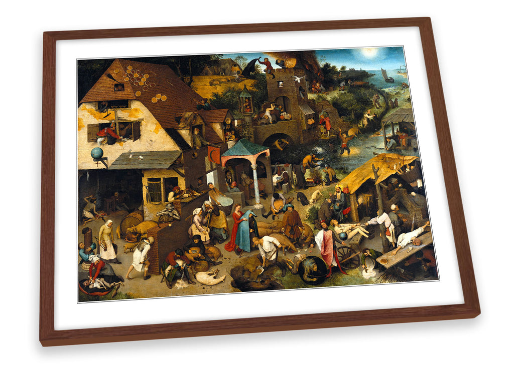 Pieter Brueghel the Elder The Dutch Proverbs Framed