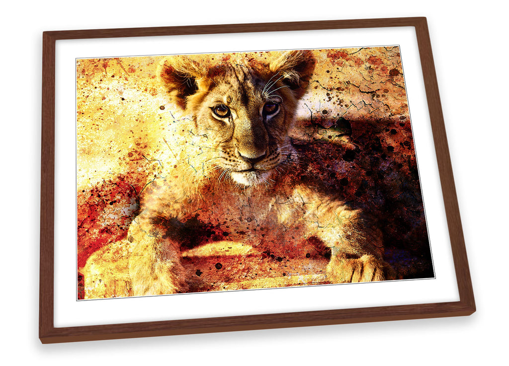 Lion Cub Wildlife Framed
