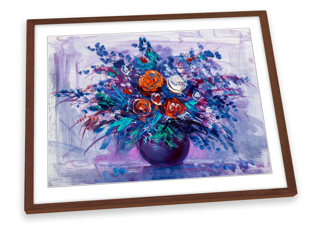 Bouquet of Roses Purple Framed