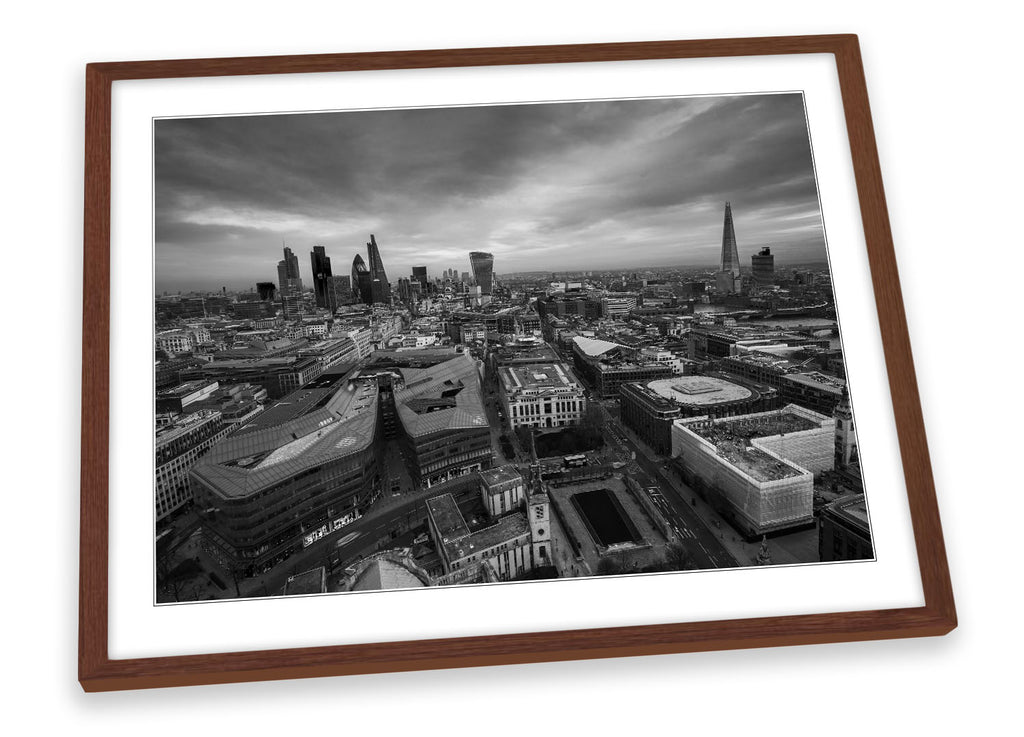 London Skyline City Black & White Framed