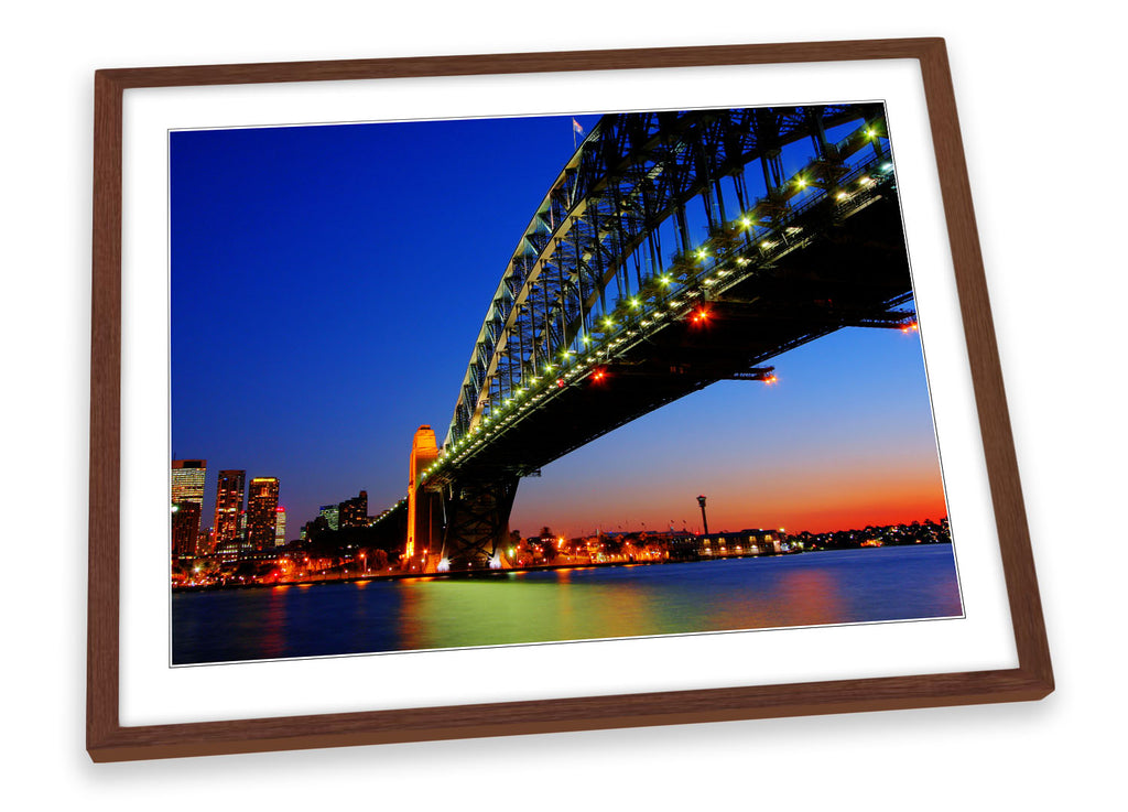 Sunset Sydney Harbour City Bridge Framed