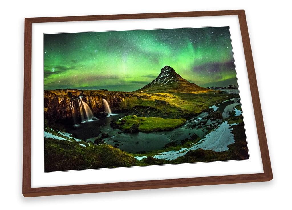Iceland Green Northern Lights Framed