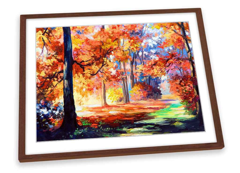 Autumn Tree Floral Countryside Framed