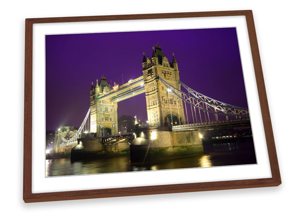 Tower Bridge London Purple Framed