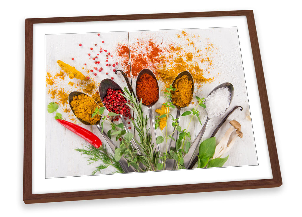 Kitchen Spoon Floral Spices Framed