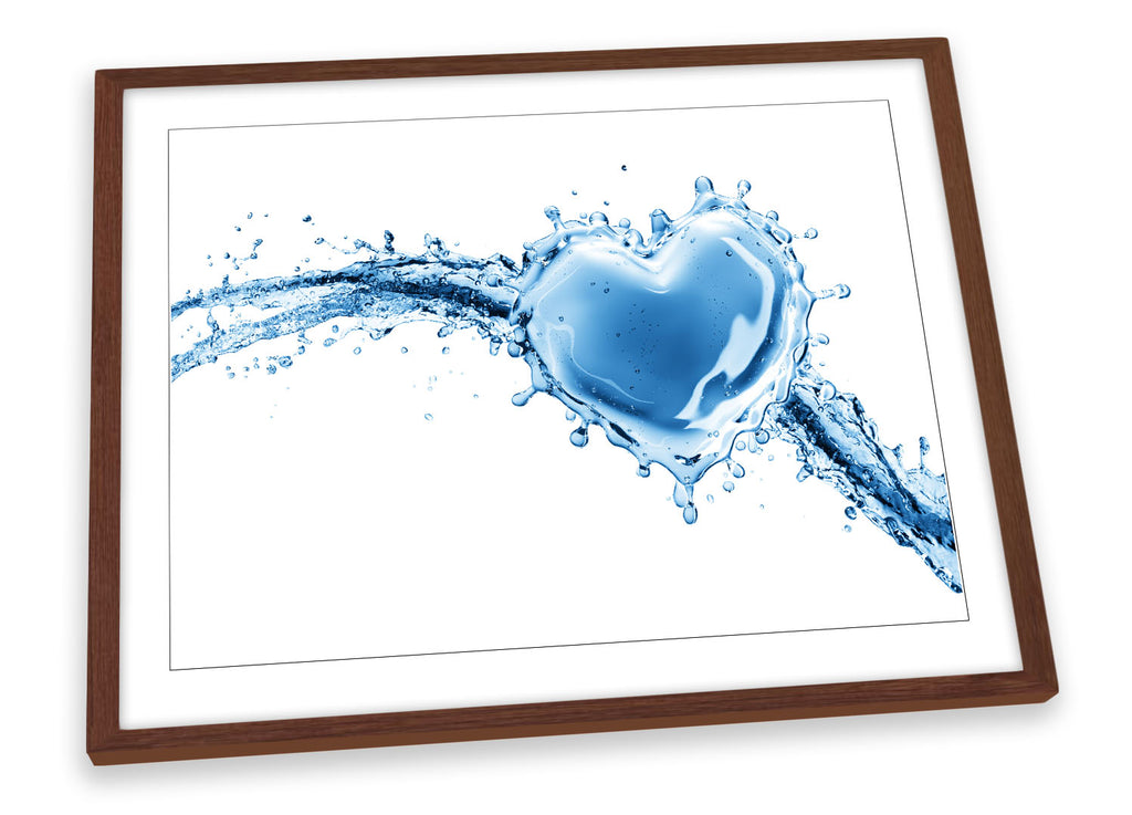 Heart Water Bathroom Blue Framed