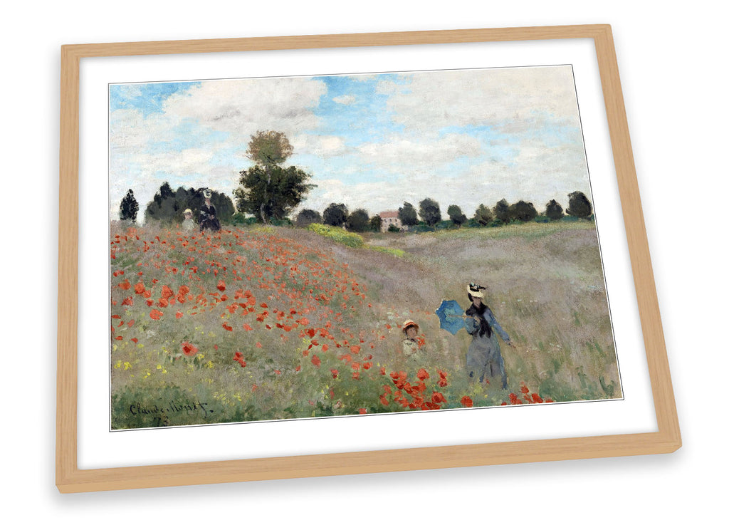 Claude Monet Poppy Field Framed