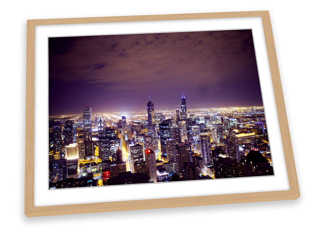 Chicago Skyline Cityscape Framed