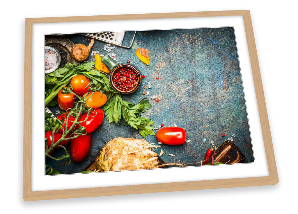 Fresh Food Ingredients cafe Framed