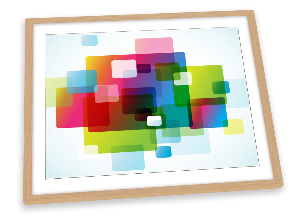 Abstract Funky Colour Blocks Framed