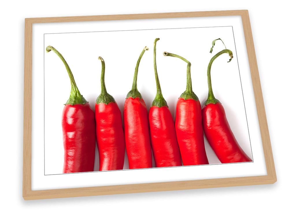 Red Chilli Lineup Kitchen Framed