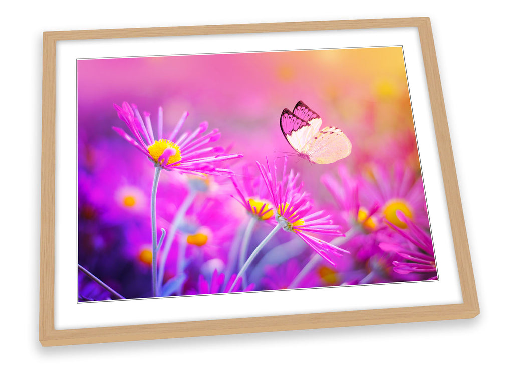 Summer Blossom Floral Butterfly Framed