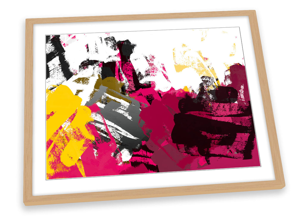 Grunge Modern Strokes Multi-Coloured Framed