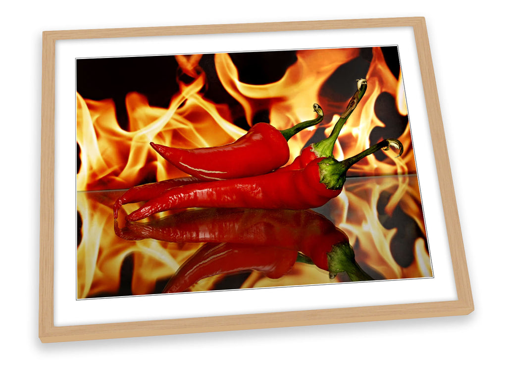 Red Hot Chilli Flames Framed