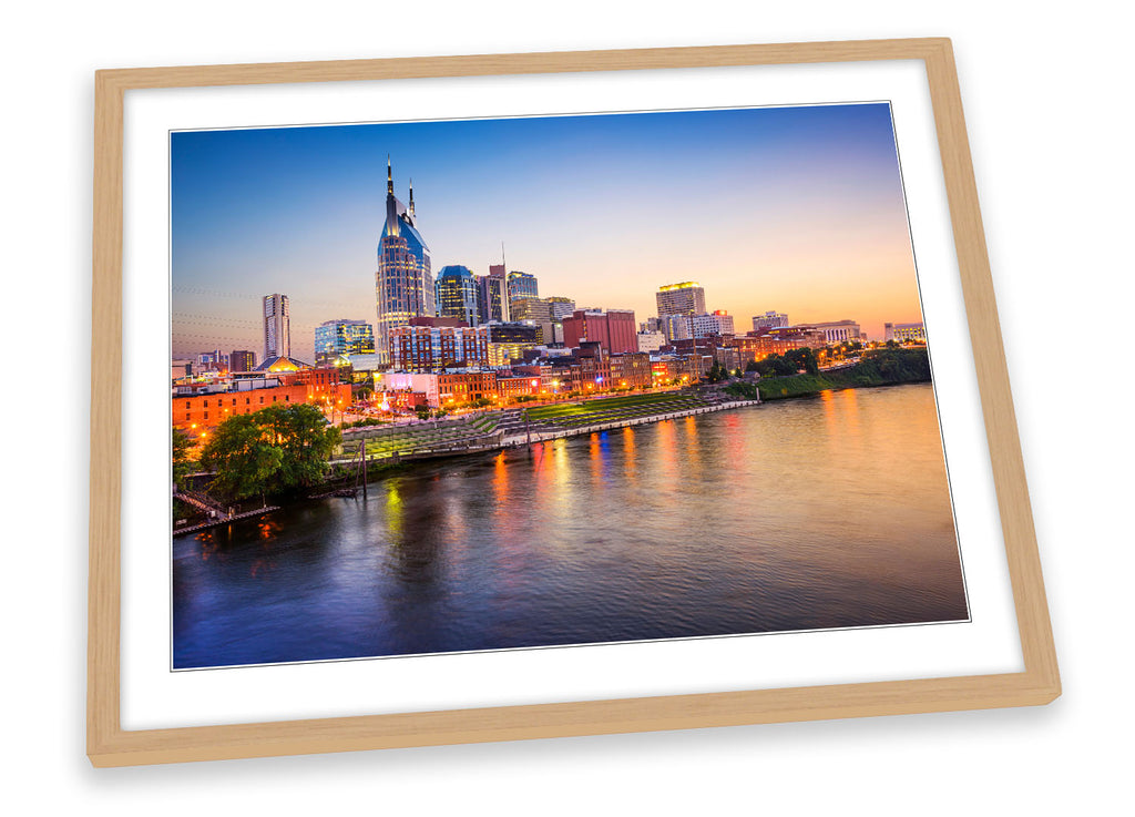 Nashville Tennessee City Skyline Framed