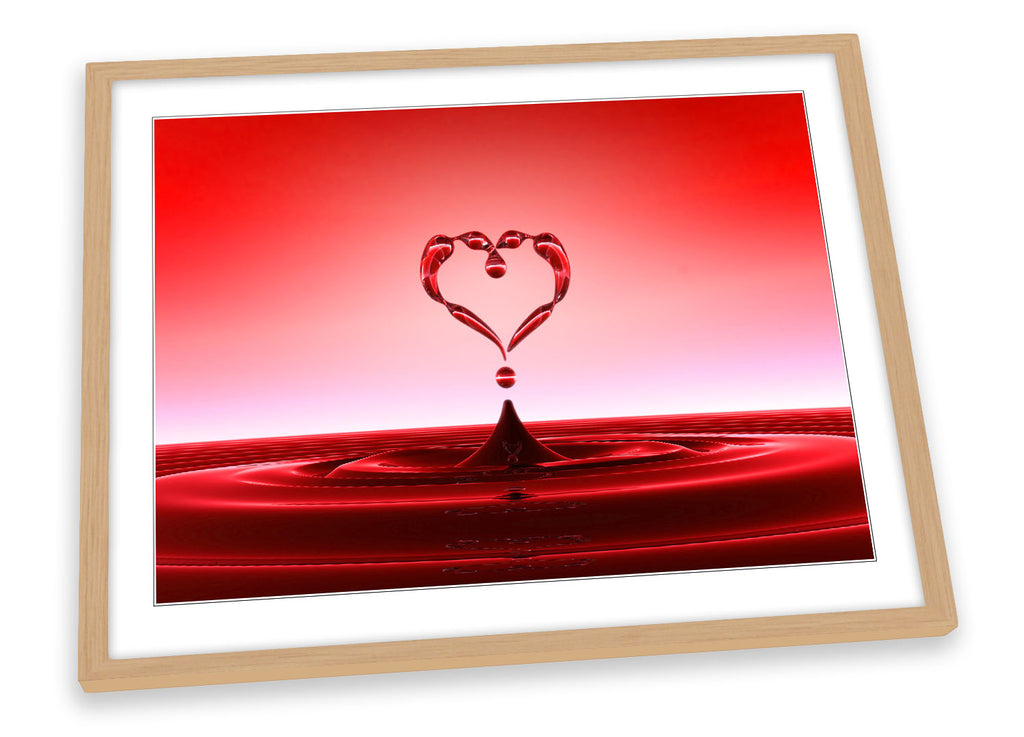 Love Heart Red Water Drop Framed