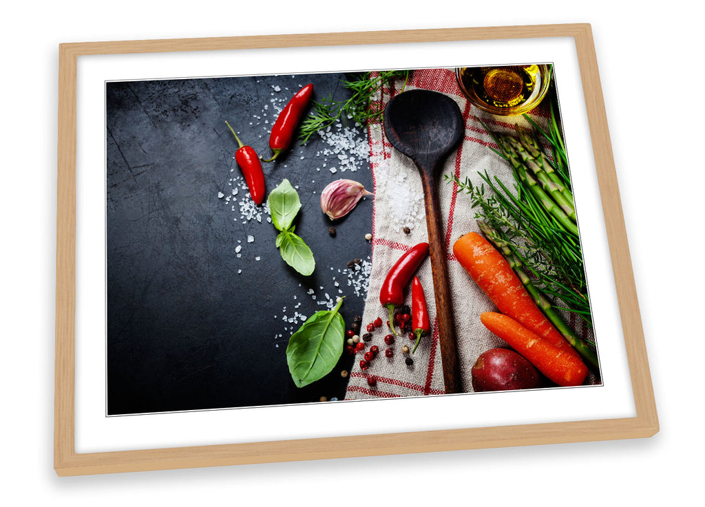 Chilli Kitchen Slate Cooking Framed