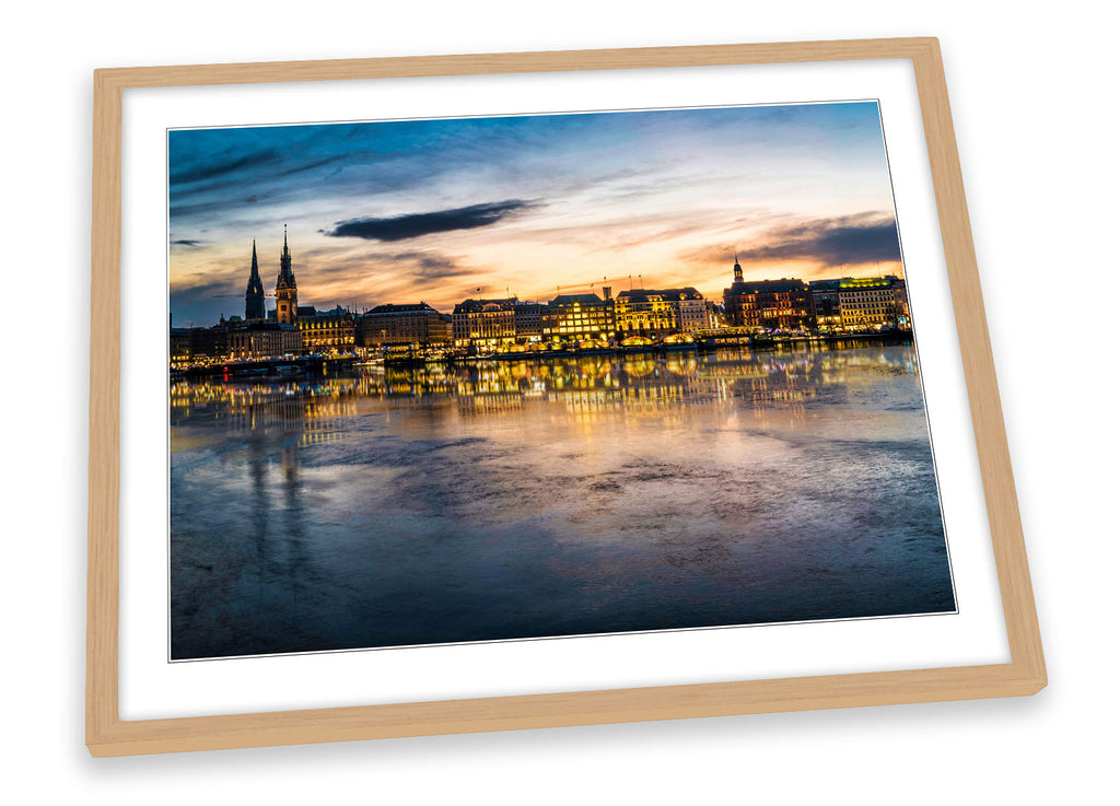 Hamburg Skyline City Framed