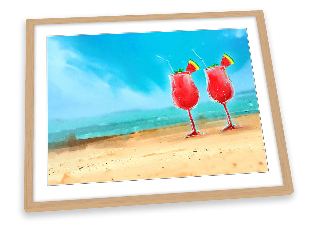Beach Cocktails Holiday Framed