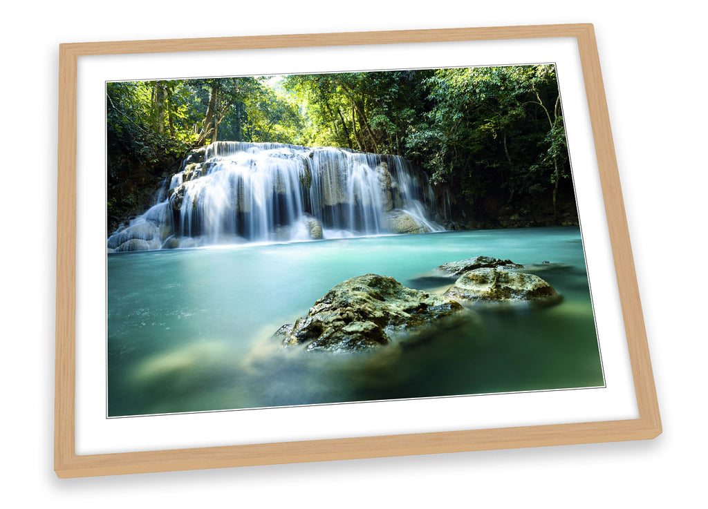 Paradise Waterfall Tropical Forest Framed