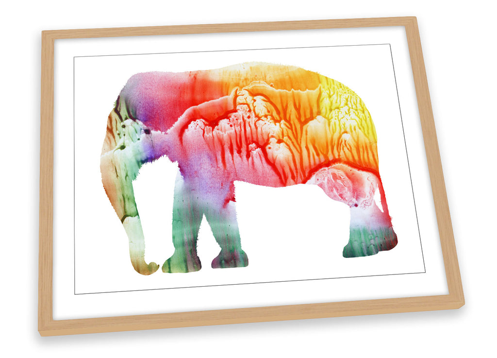 Elephant Abstract Watercolour Framed