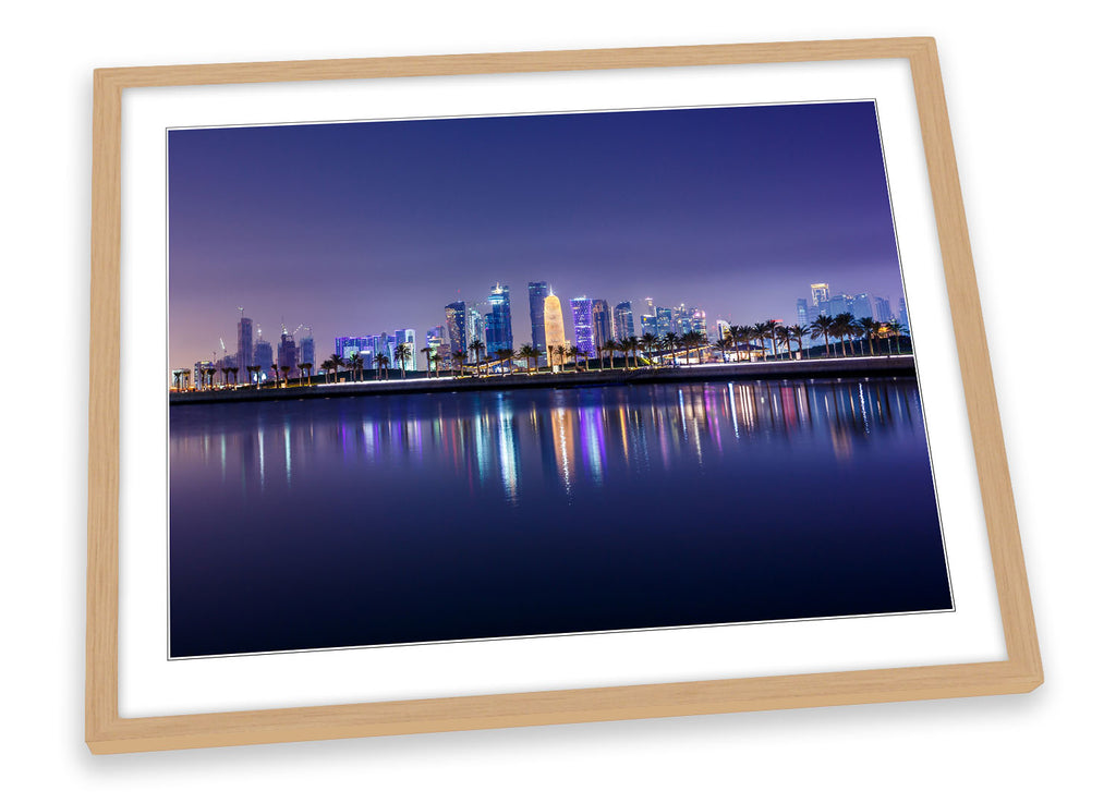 Doha Skyline City Qatar Framed