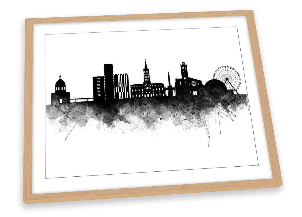 Toulouse Abstract City Skyline Black Framed