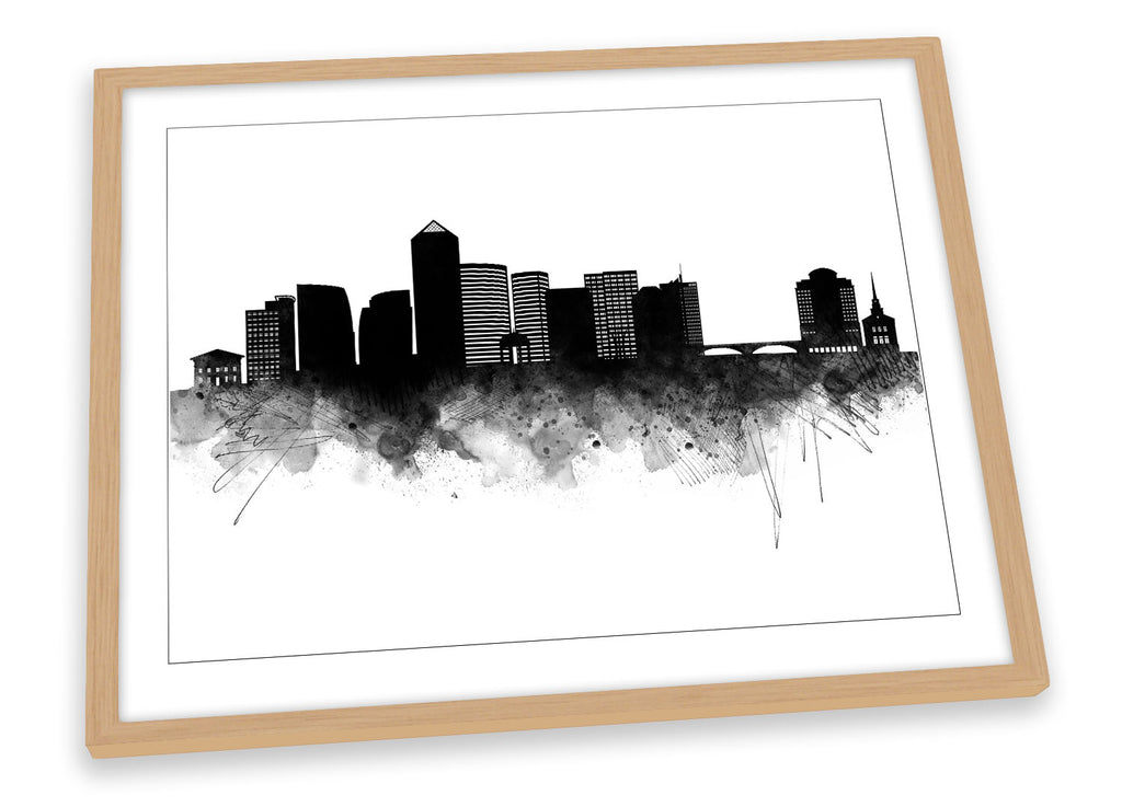 Arlington Abstract City Skyline Black Framed