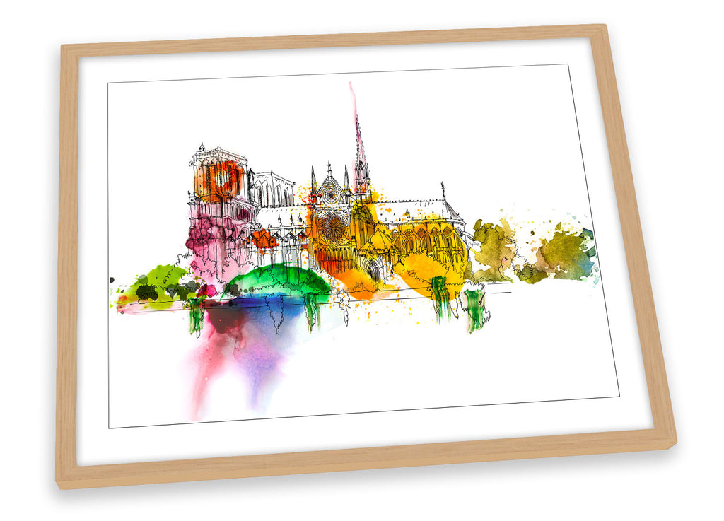 Notre Dame de Paris Multi-Coloured Framed