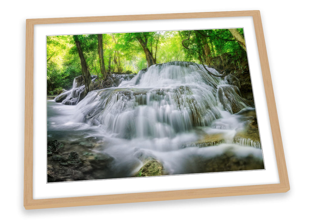 Waterfall Forest Green Framed