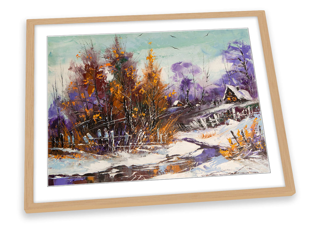 Winter Forest Countryside Framed