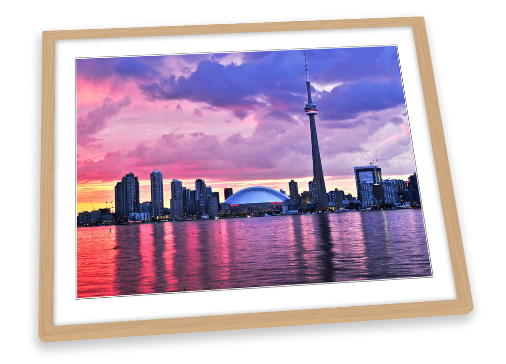 Toronto Skyline City Sunset Canada Framed