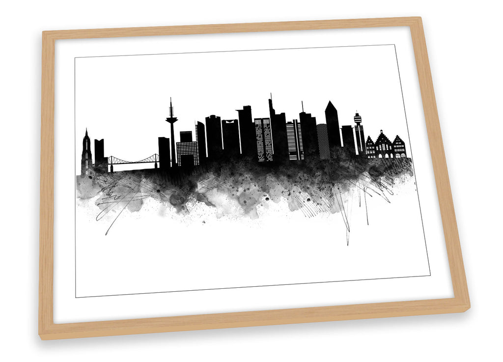 Frankfurt Abstract City Skyline Black Framed