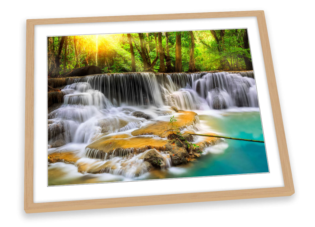 Paradise Waterfall Forest Framed