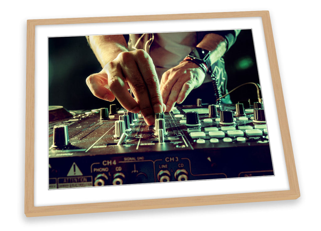 DJ Decks Mixer Turntable Framed