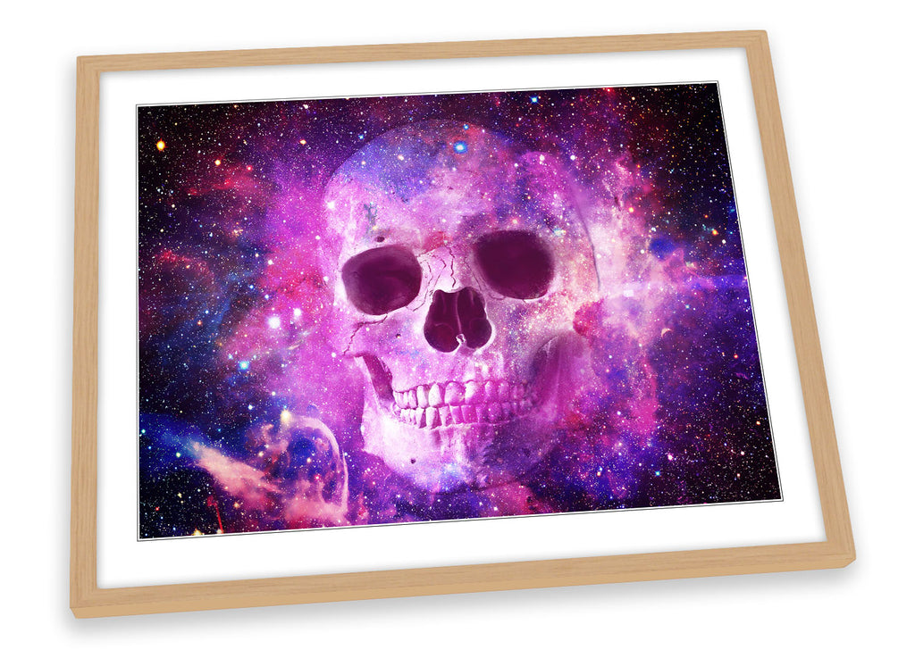 Cosmic Skull Fantasy Pink Framed