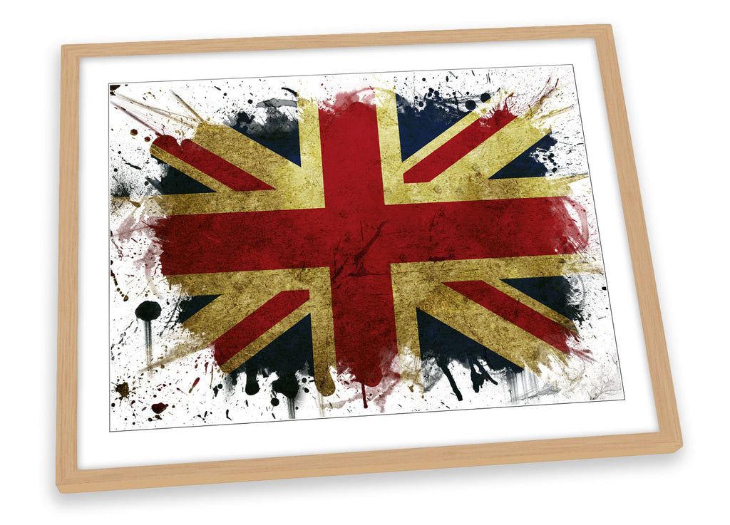 Union Jack Flag Grunge British Framed