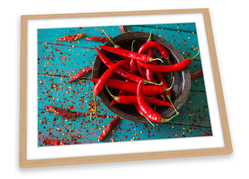 Red Hot Chilli Kitchen Bowl Framed