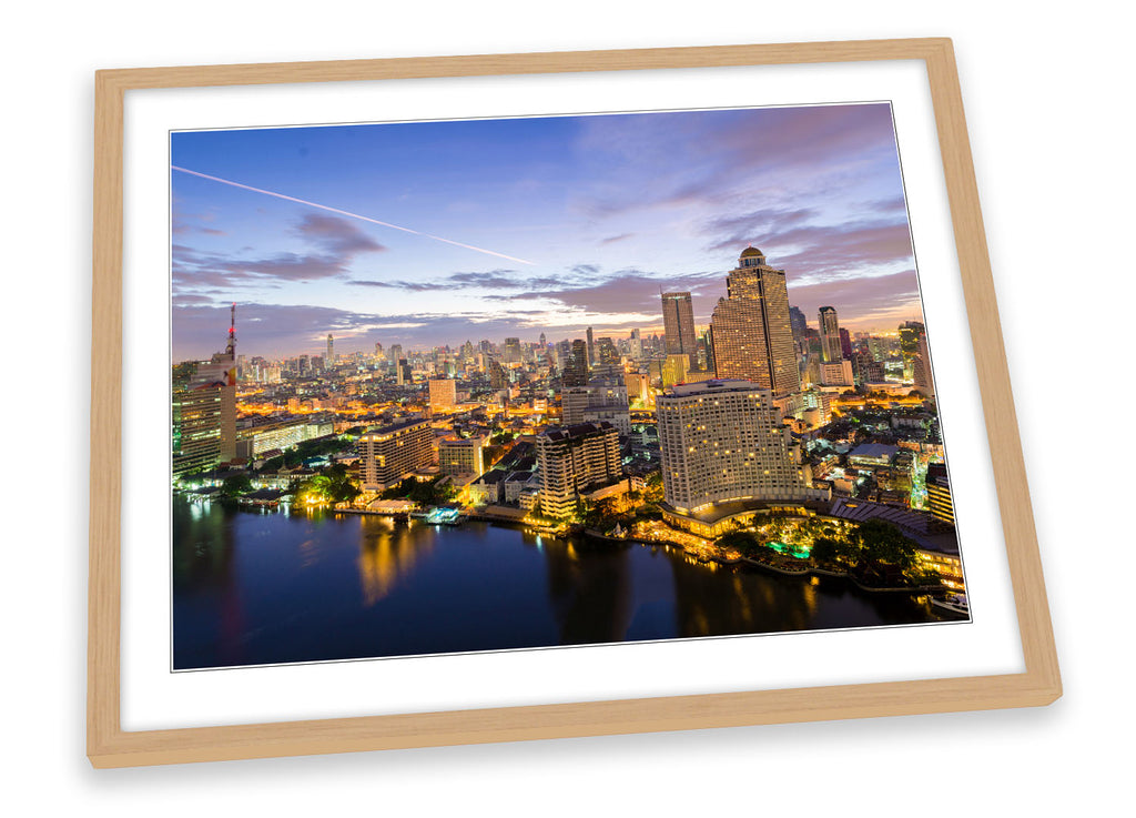 Bangkok City Thailand Sunset Framed