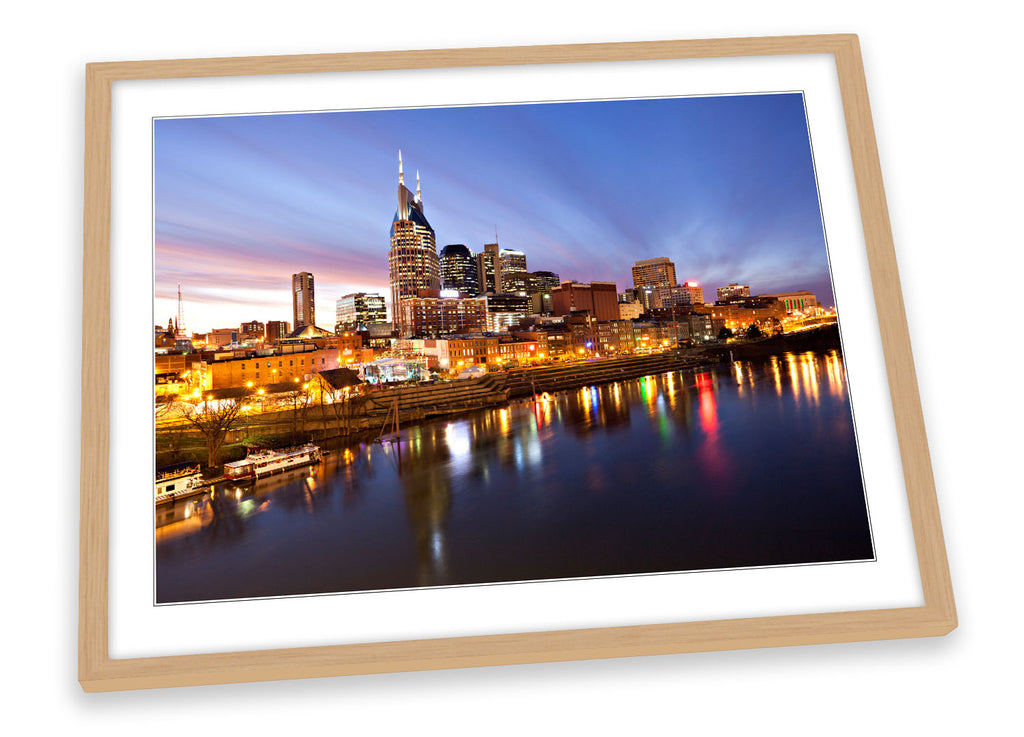 Nashville City Skyline Tennessee Framed
