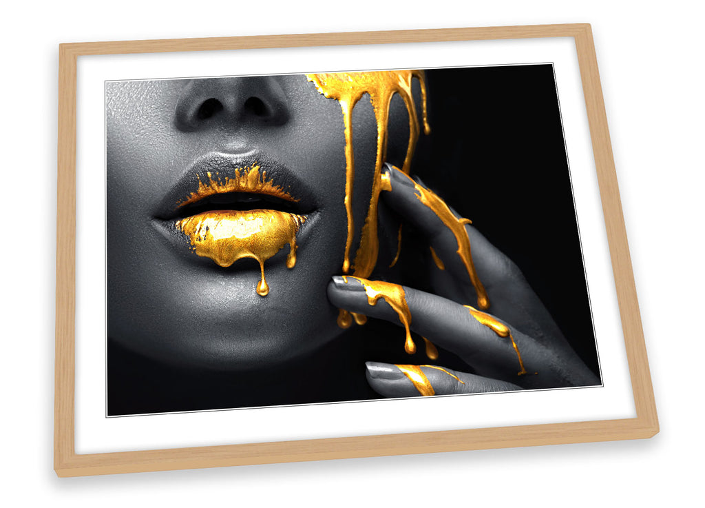 Beauty Salon Model Lips Black Framed