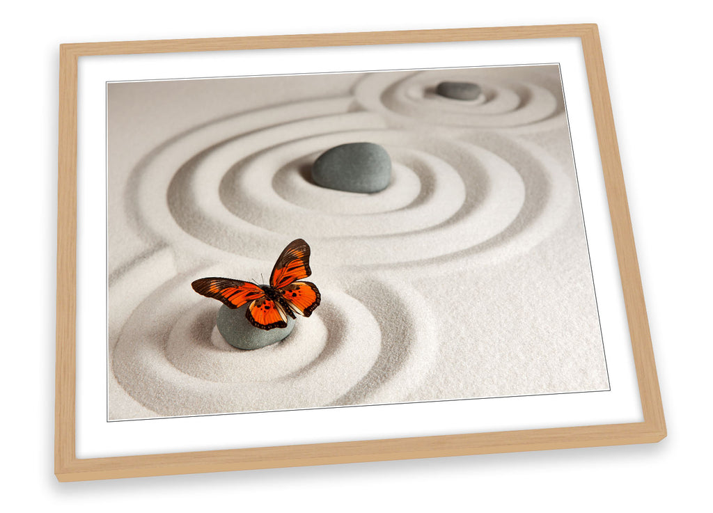Zen Rocks Butterfly Framed