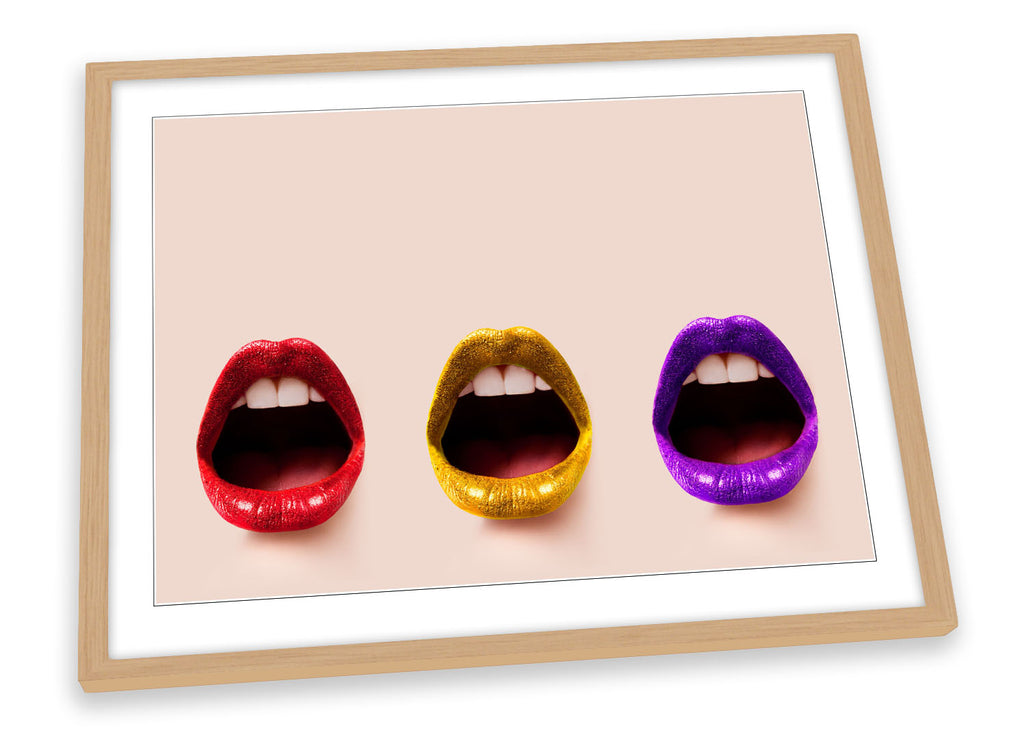 Fashion Lips Lipstick Framed