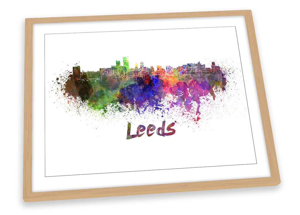 Leeds Watercolour Skyline Framed
