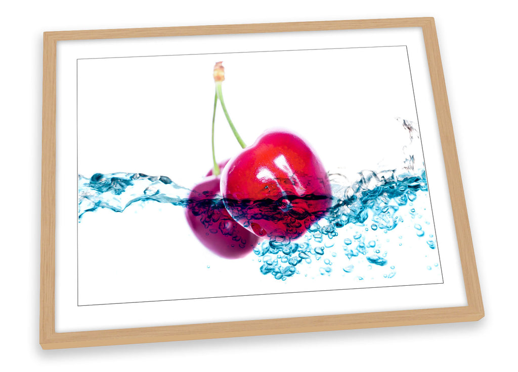 Cherry Water Splash Kitchen Framed