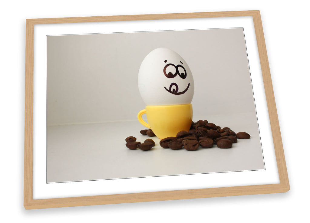 Funny Egg Cup Face Kitchen Framed