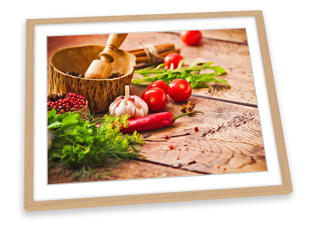 Fresh Veg Kitchen Cooking Framed