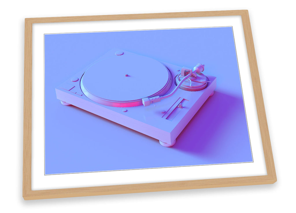 Purple DJ Decks Turntable Framed