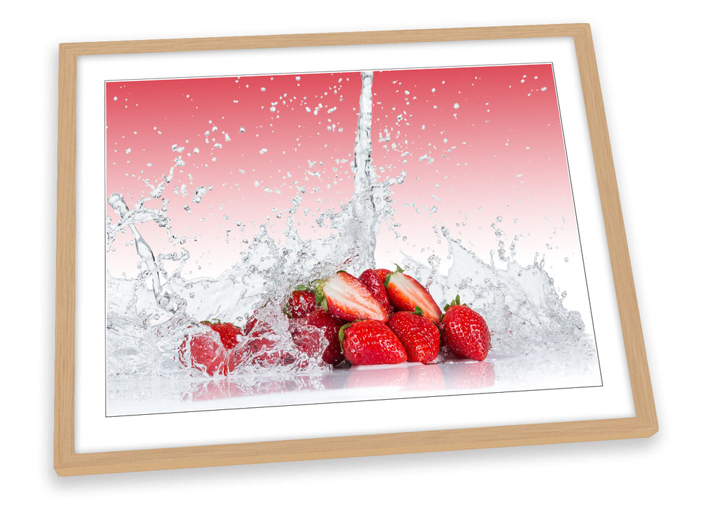 Red Strawberry Fruit Kitchen Framed